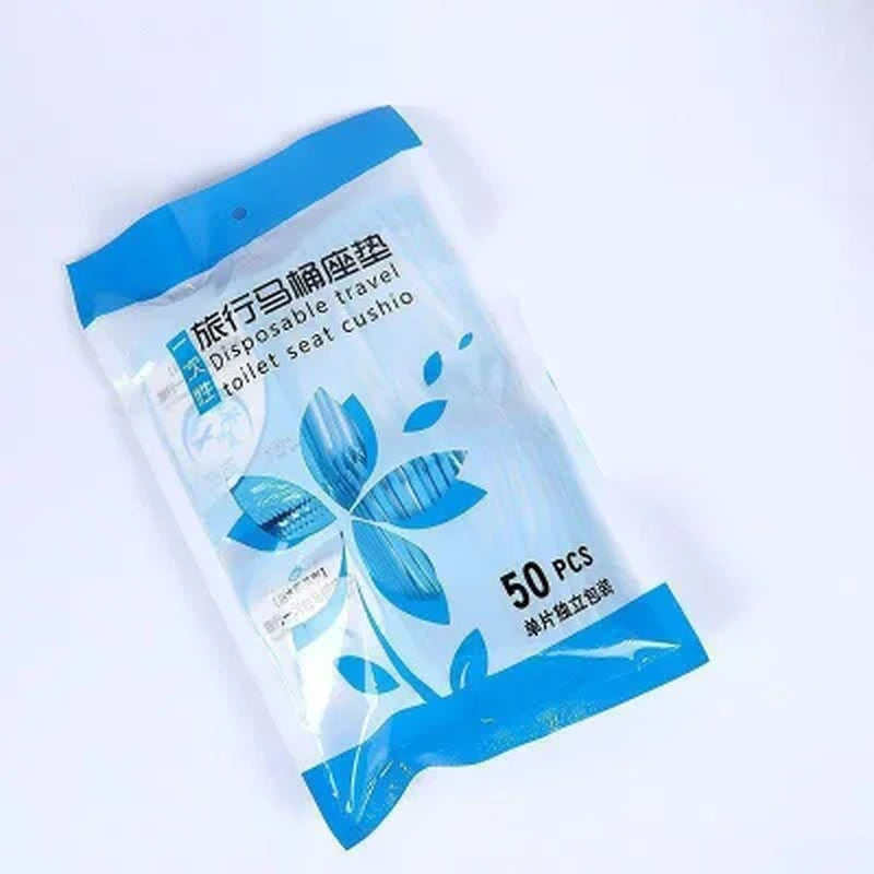 10/50PCS Biodegradable Disposable Plastic Toilet Seat Cover Portable Safety Travel Bathroom Toilet Paper Pad Bathroom Accessory