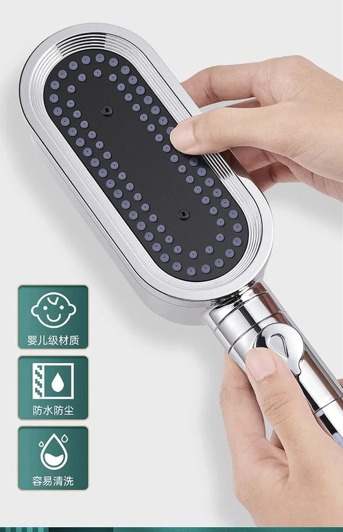 3 Modes High Pressure Shower Head Filter Handheld Adjustable Button Water Saving Large Flow Spray Nozzle Bathroom Accessories