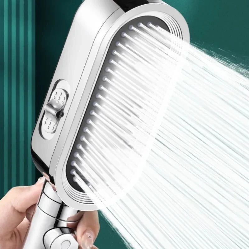 3 Modes High Pressure Shower Head Filter Handheld Adjustable Button Water Saving Large Flow Spray Nozzle Bathroom Accessories