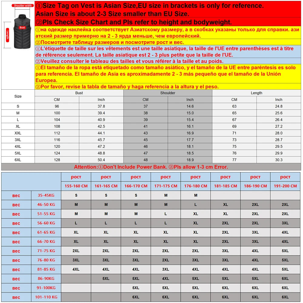 9 Heated Vest Zones Electric Heated Jackets Men Women Sportswear Heated Vest Bodywarmer Usb Inner Heat Vest Veste for Camping