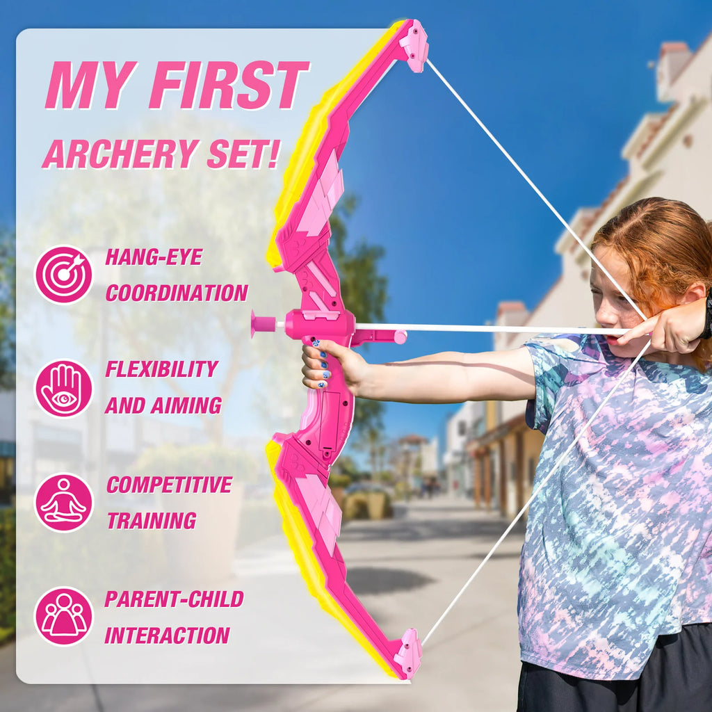 Kids Bow and Arrow Set, LED Light up Archery Toys Set for Kids Ages 4-8 8-12, with Suction Cup Arrows, Target & Quiver, Boy Girl