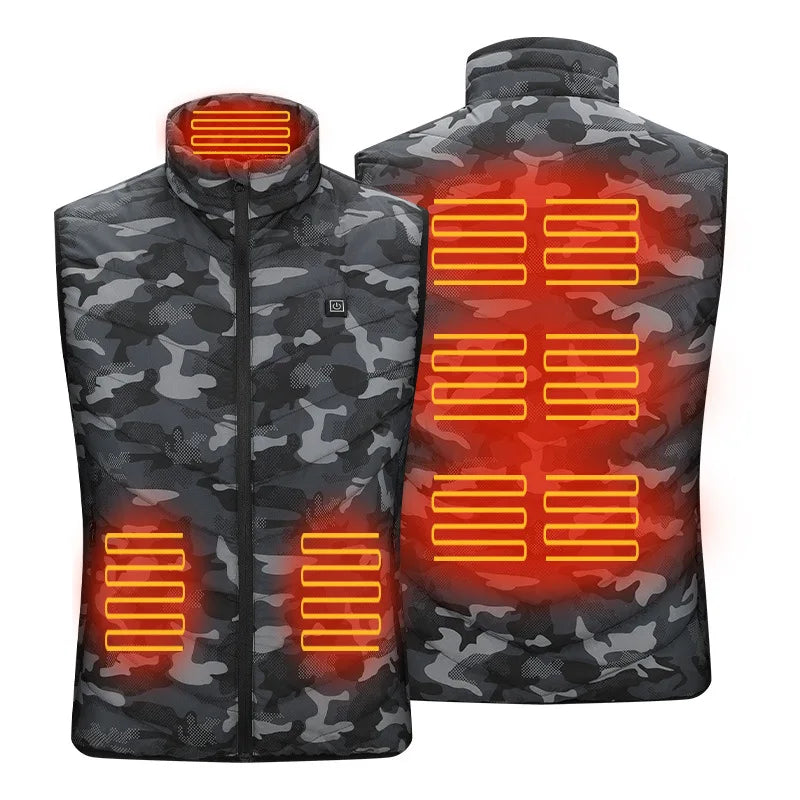 9 Heated Vest Zones Electric Heated Jackets Men Women Sportswear Heated Vest Bodywarmer Usb Inner Heat Vest Veste for Camping
