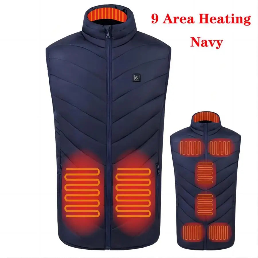 9 Heated Vest Zones Electric Heated Jackets Men Women Sportswear Heated Vest Bodywarmer Usb Inner Heat Vest Veste for Camping