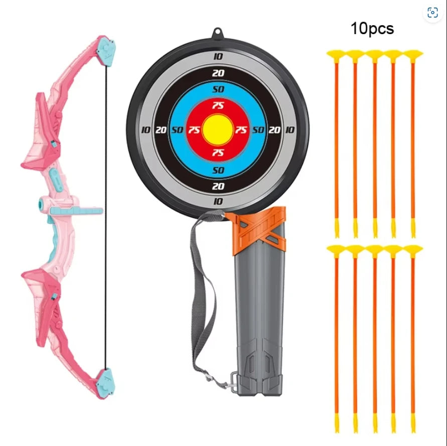 Kids Archery Set with LED Light up Bow & Arrow Target & Shield Hunting Shooting Toy for Boys Girls Summer Outdoor Sports Game 6+