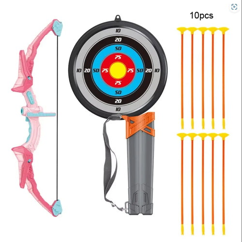Kids Archery Set with LED Light up Bow & Arrow Target & Shield Hunting Shooting Toy for Boys Girls Summer Outdoor Sports Game 6+